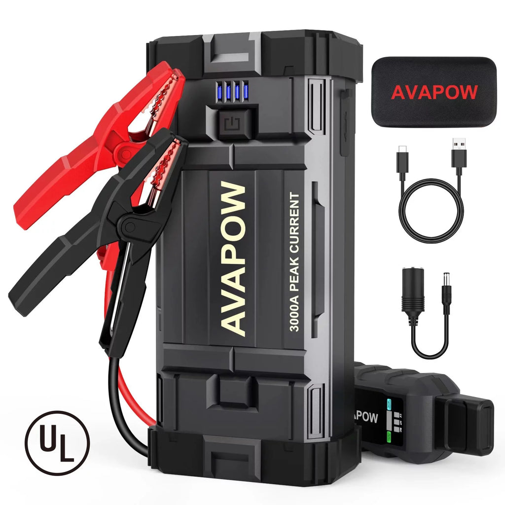 3000A Peak Portable 12V Lithium Jump Starter U43062