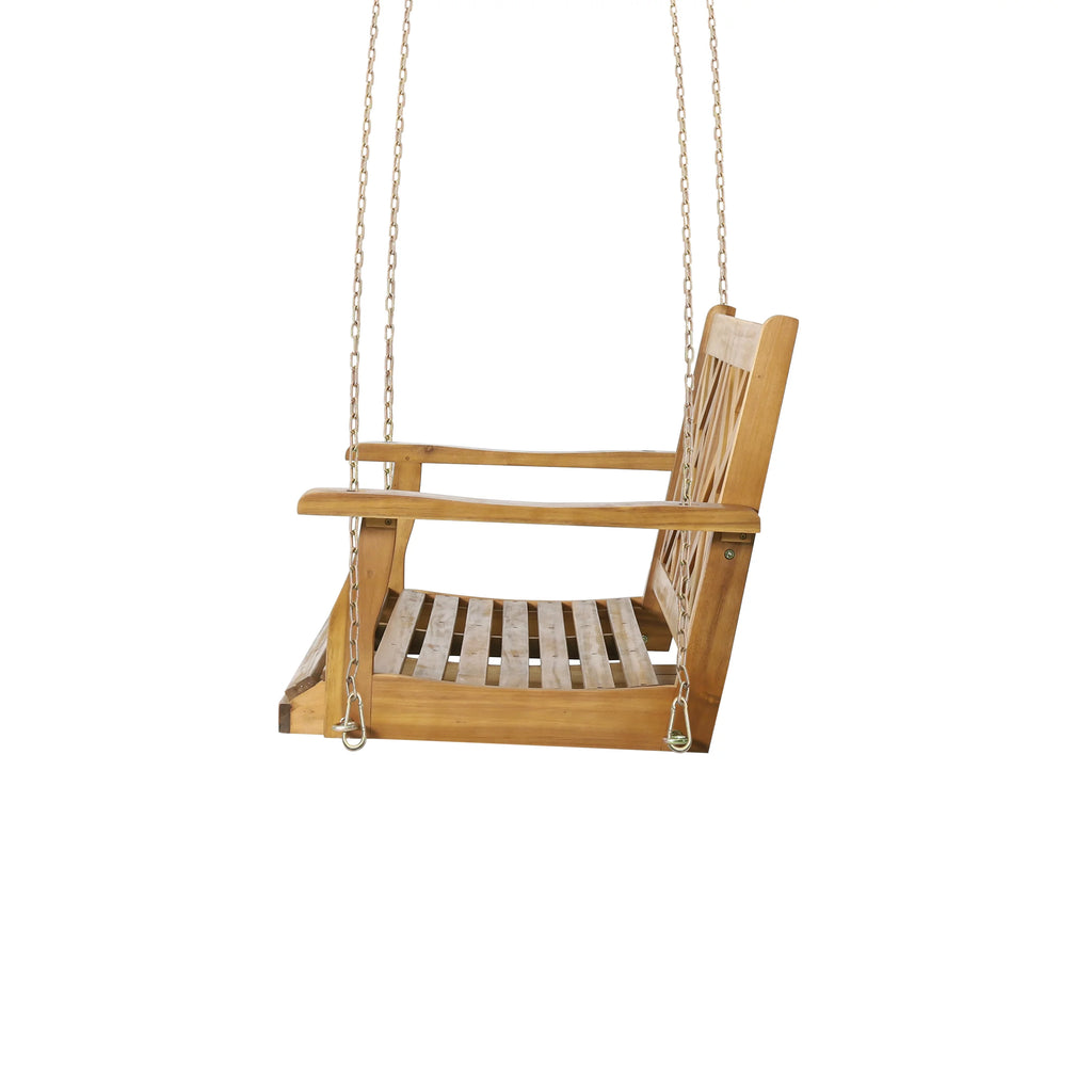 Acacia Wood Outdoor Hanging Porch Swing L391