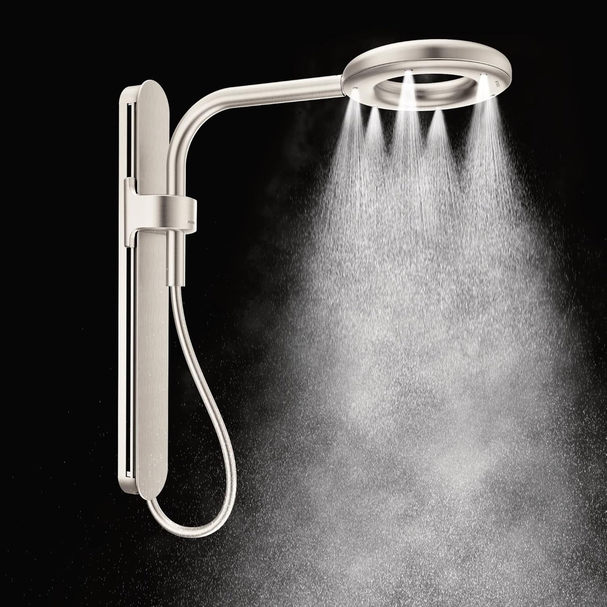Chrome/White Rainshower Shower D699