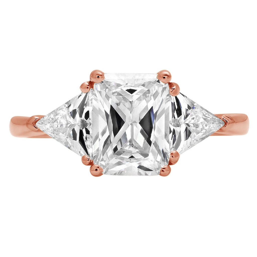 18K Rose Gold Three-Stone Diamond Engagement Ring F44404