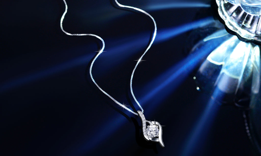 Moissanite Solitaire Necklace S925 Sterling Silver 1CT U990832