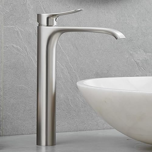 Brushed Nickel Single Handle Waterfall Vessel Sink Faucet T2804