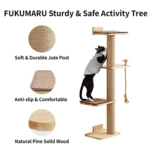 Wall Mounted Cat Scratching Tree with Kitten Bed B256
