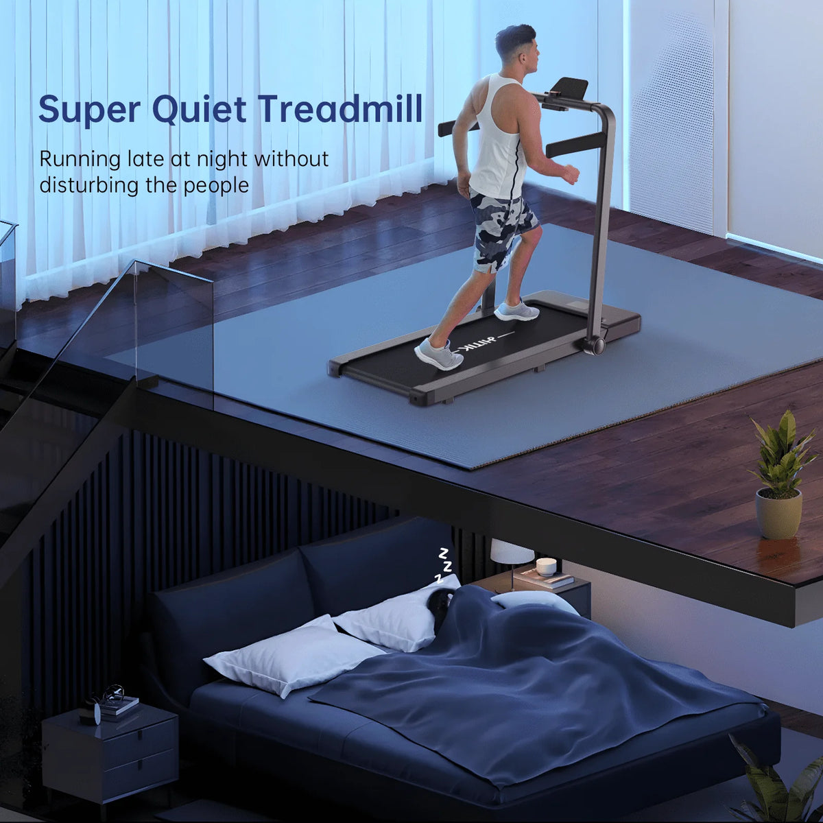 2.5HP 2-in-1 Folding Under Desk Treadmill C589