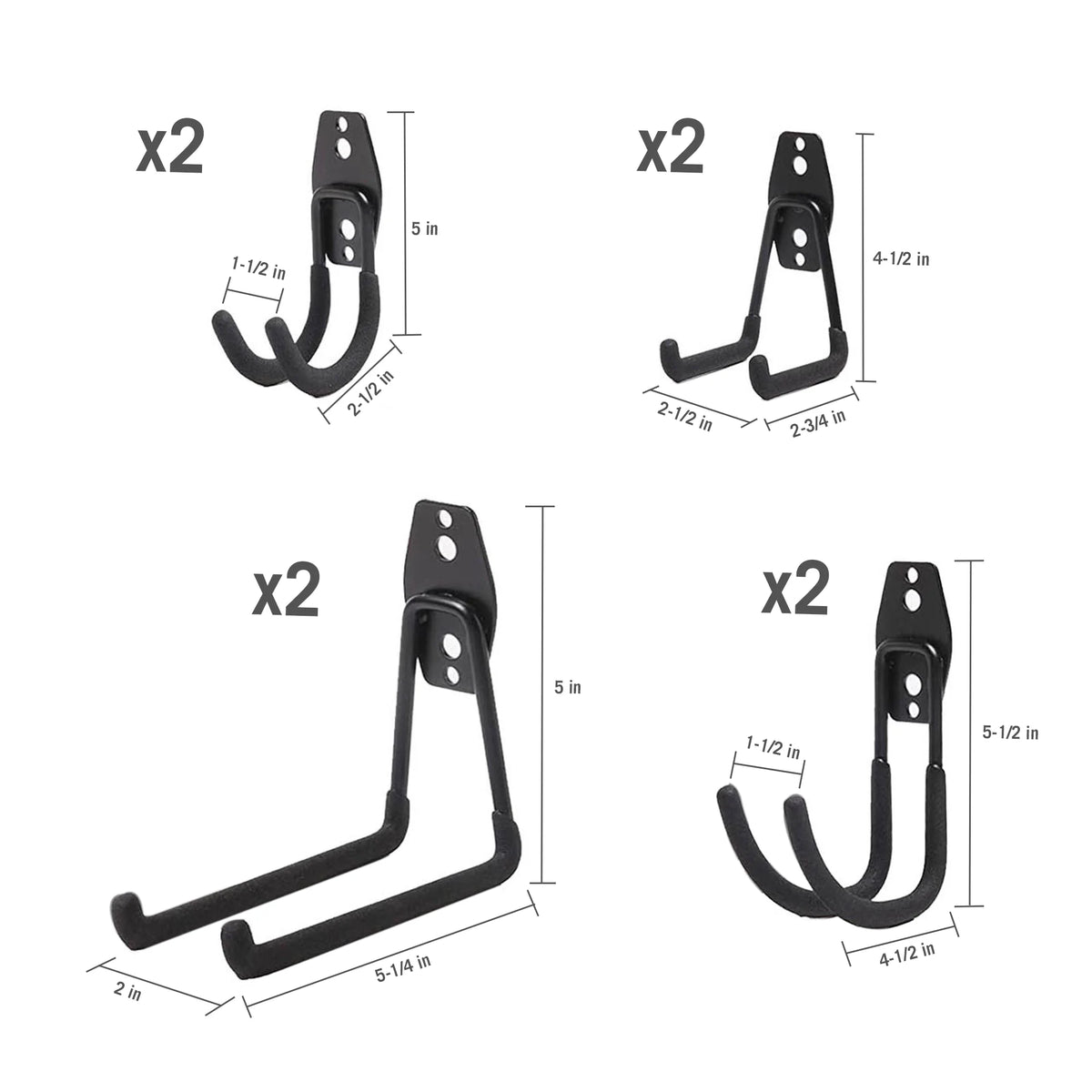 Wall-Mount Storage Hooks 8-Pack H636