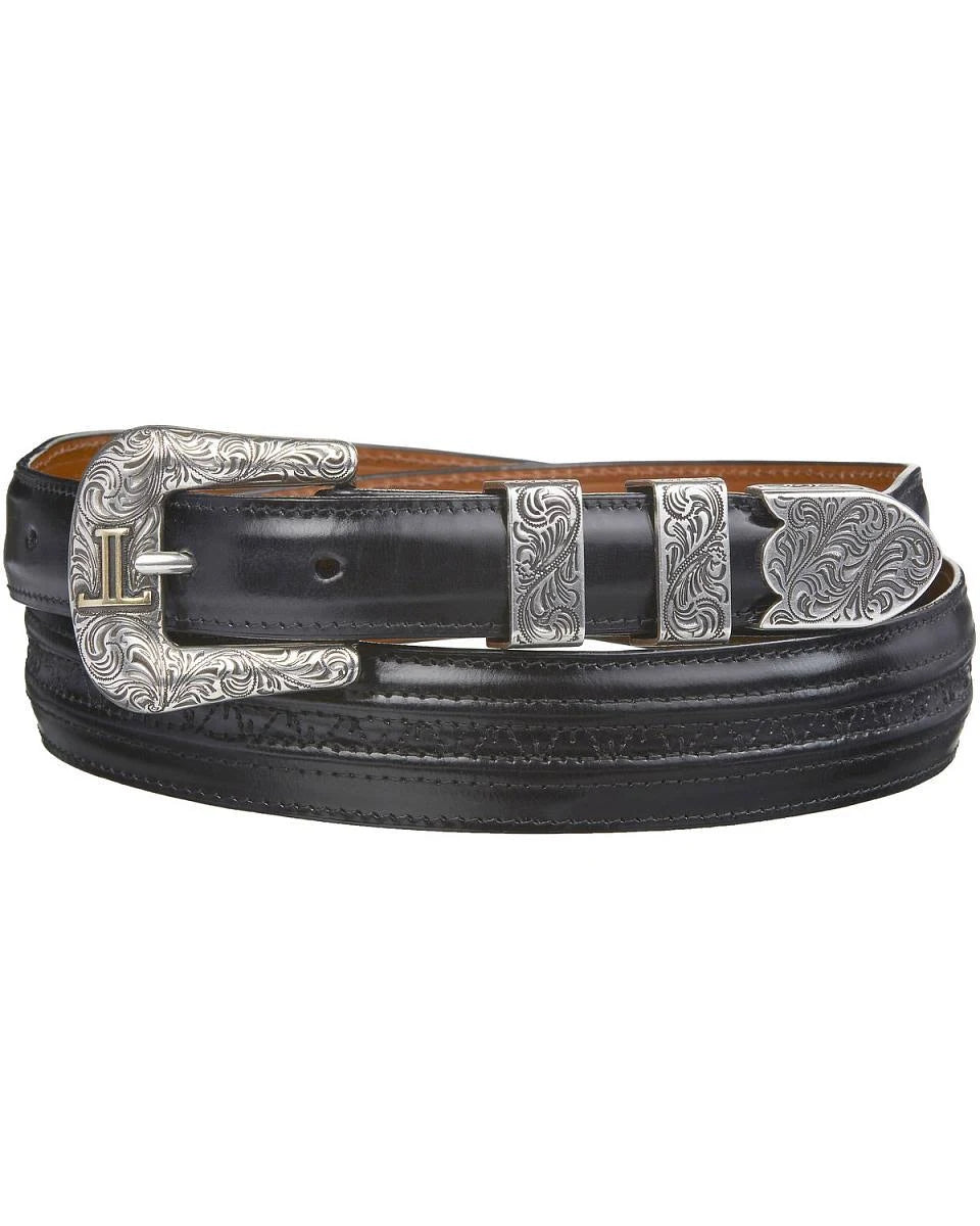 Black Tapered Goat Belt P5760