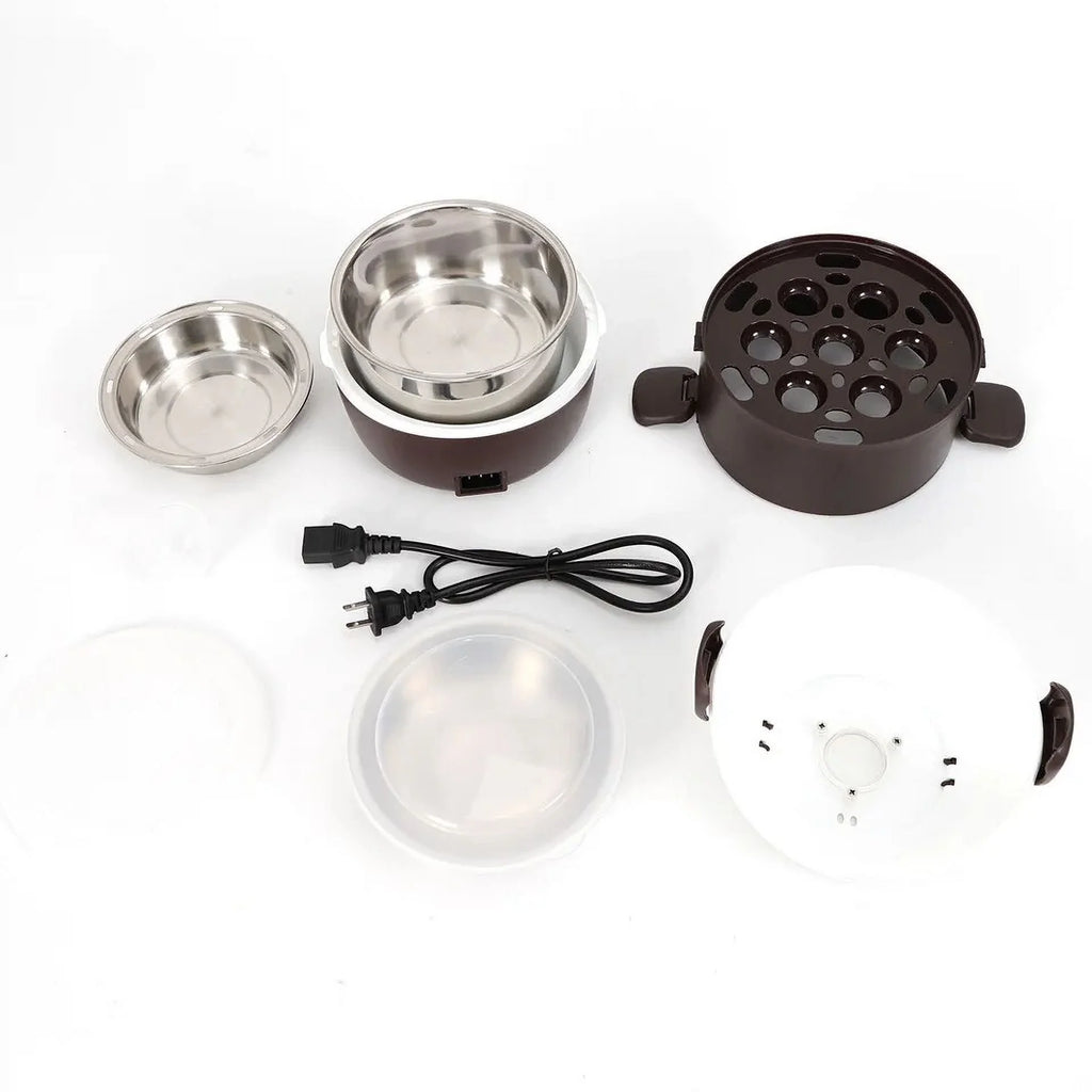 Portable Electric Food Warmer Steamer 3 Layers 2L A368968