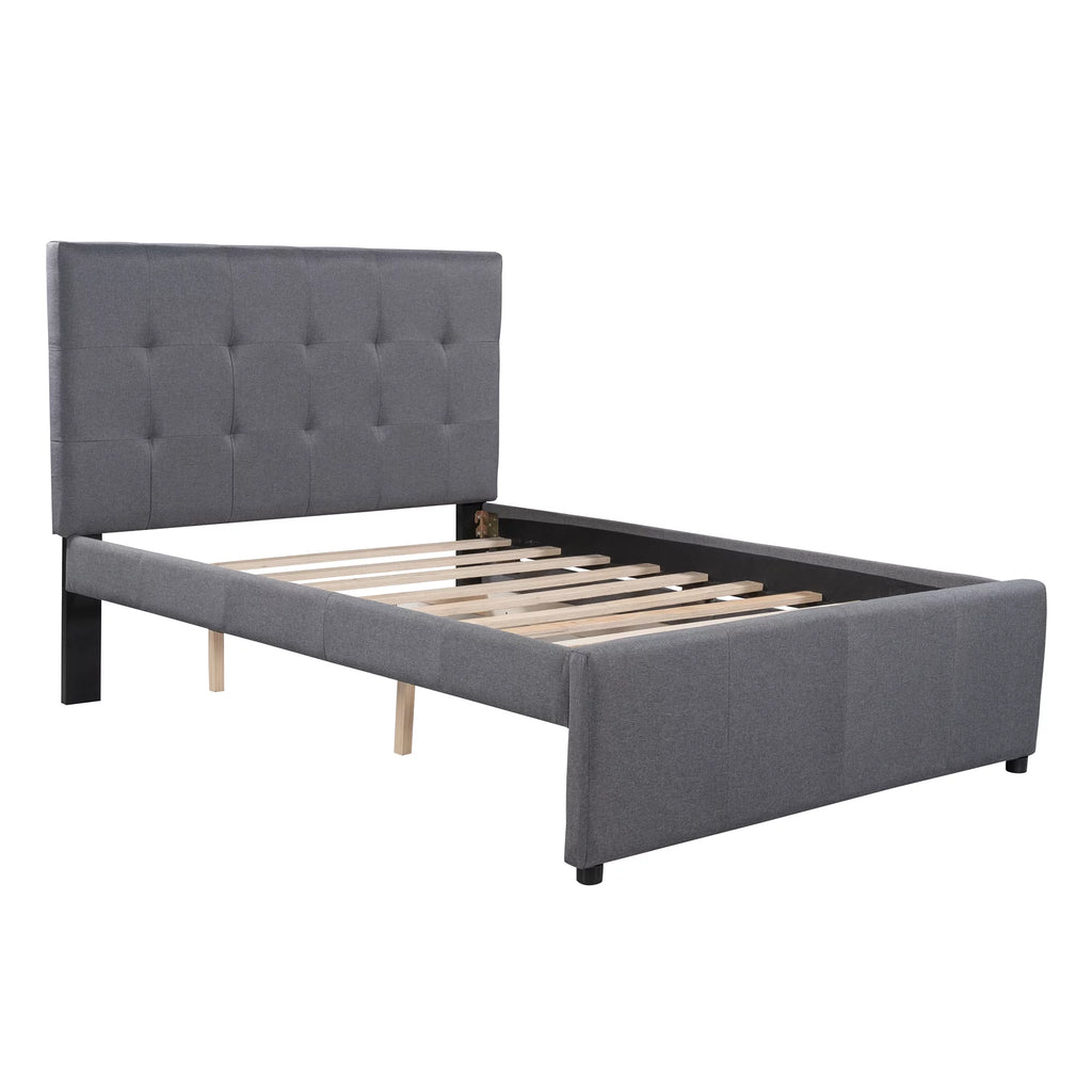 Full Size Upholstered Platform Bed with Two Storage Drawers H5384