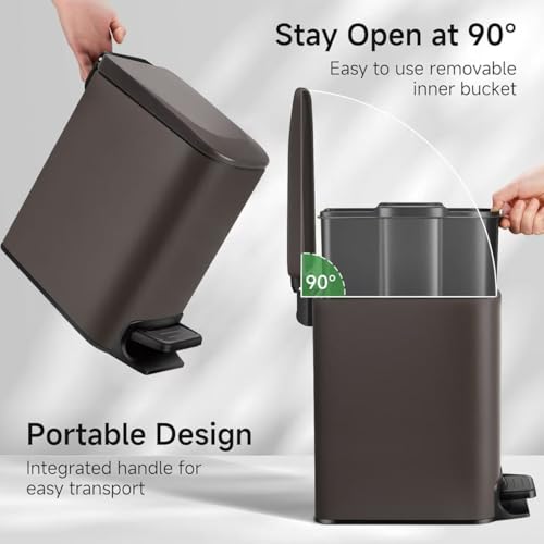 Slim 6 Liter Stainless Steel Trash Can with Lid A905