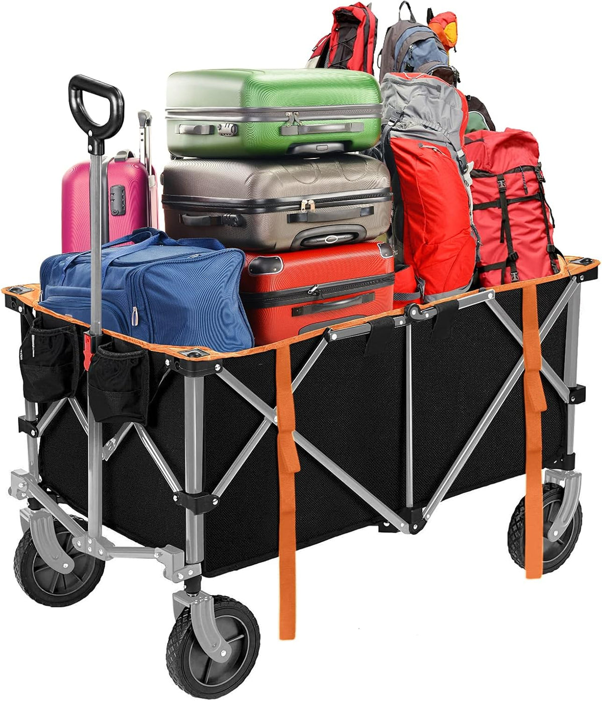 Folding Heavy Duty Collapsible Utility Wagon Cart with Wheels A42958