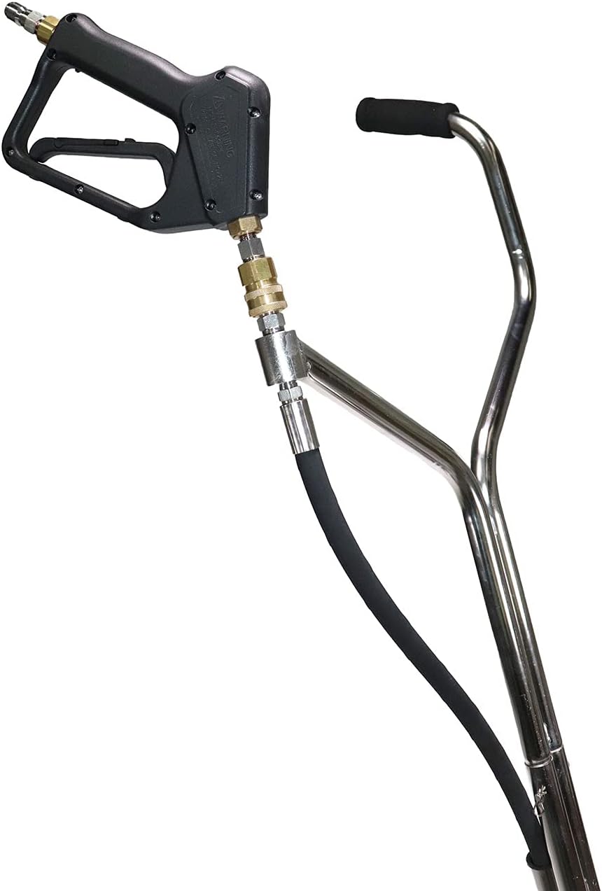 21" Stainless Steel Surface Cleaner with Vacuum Port, Wheels, and Wand Pressure Washer Attachment 4000 PSI B751476