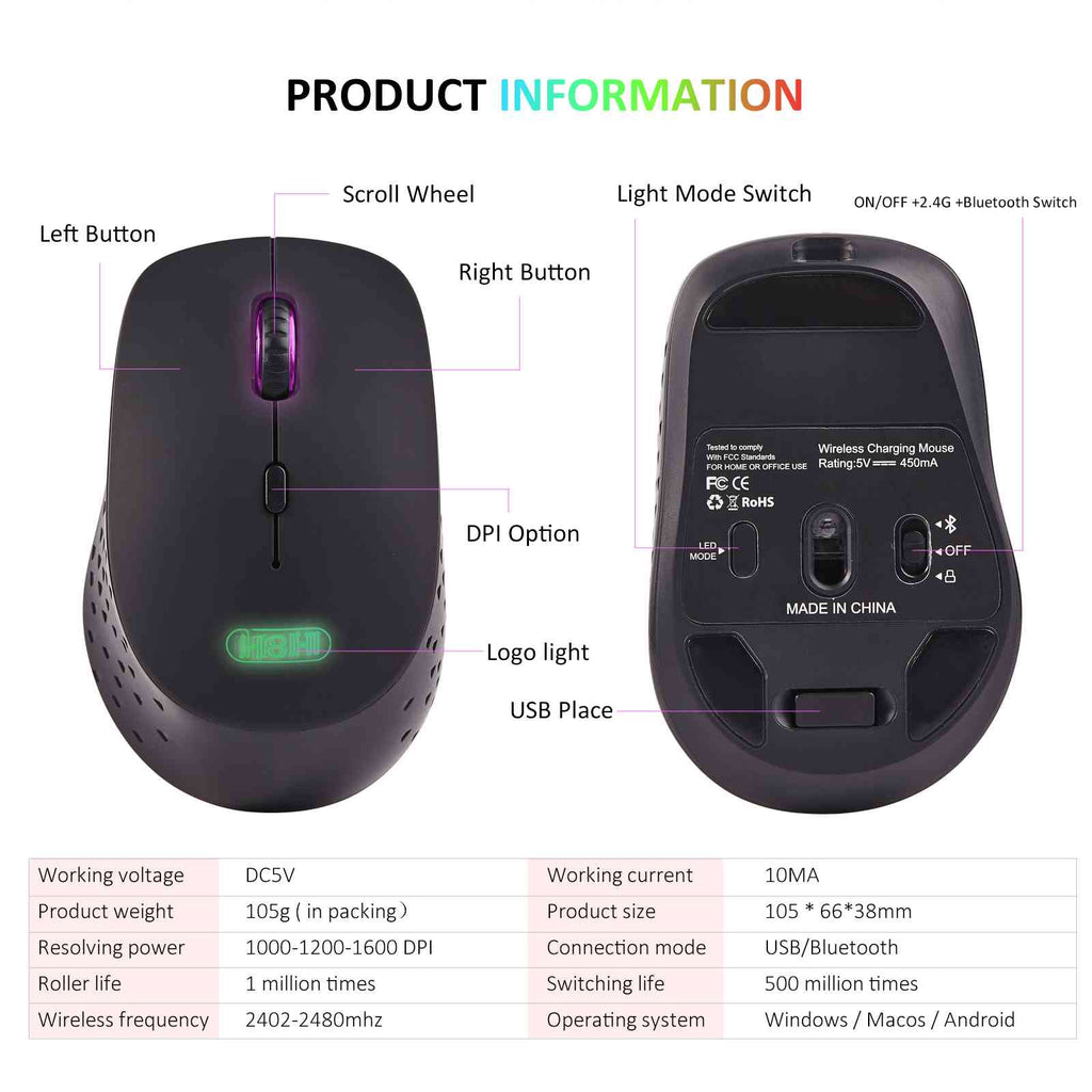 Black Dual-Mode Wireless Mouse D52580