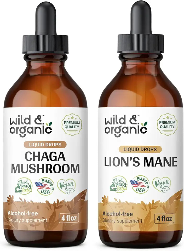 Chaga Mushroom Tincture 4 fl oz & Lion's Mane Mushroom Tincture 4 fl oz I54115