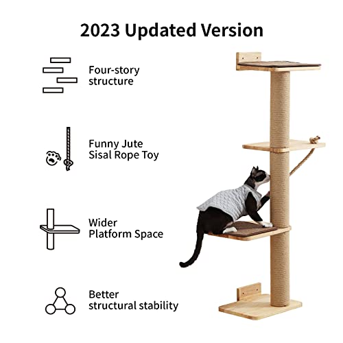 Wall Mounted Cat Scratching Tree with Kitten Bed B256