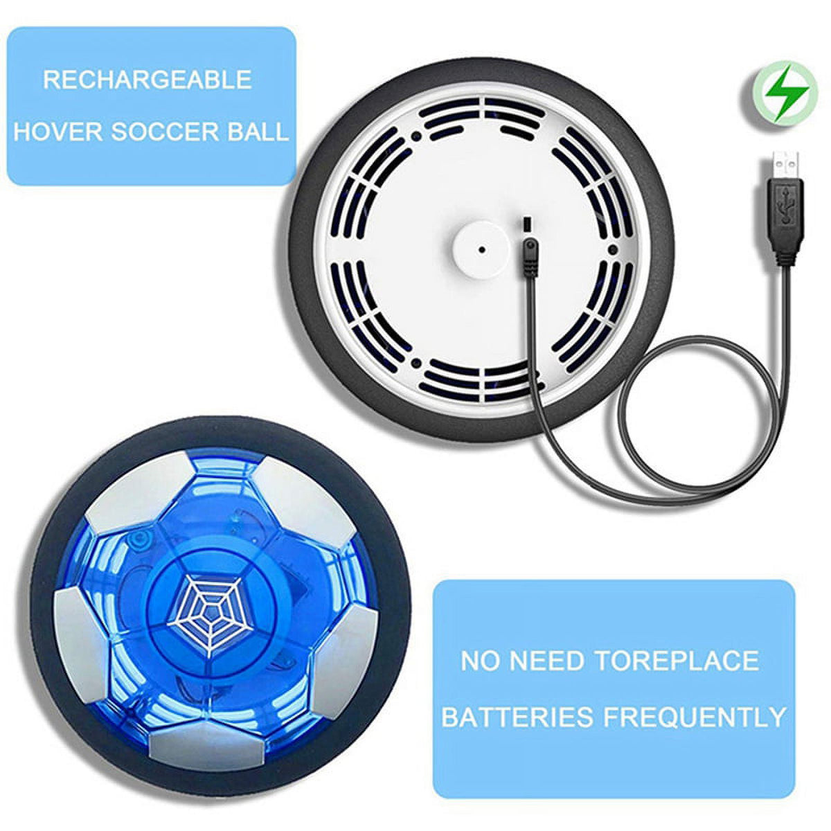 LED Hover Soccer Ball USB Charging Electric Air Cushion Indoor Toy D301417