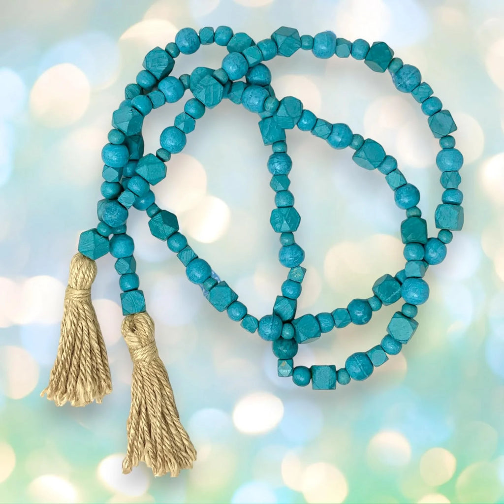 Wooden Bead With Jute Tassels G4413