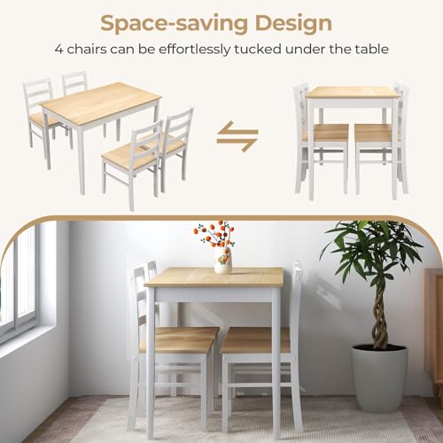 Solid Wood Dining Table and Chairs Set for 4 E823421