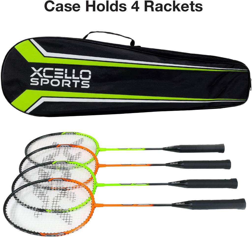 Badminton Racket Set with 4 Rackets, 8 Shuttlecocks and Carry Bag Q29085