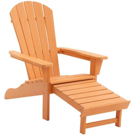 White Oversized Adirondack Chair with Pullout Ottoman K122421