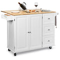White Drop-Leaf Kitchen Cart S144581