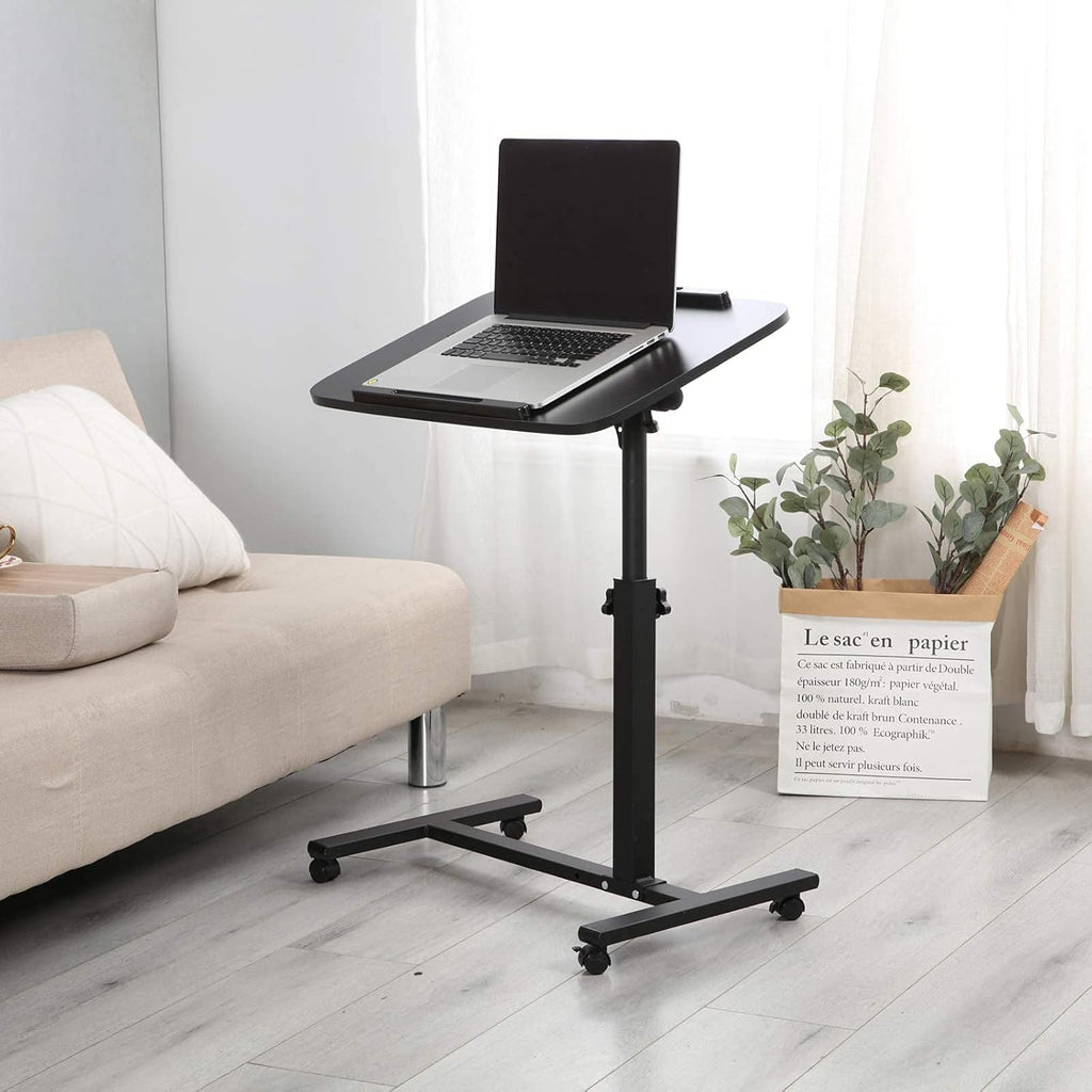 Adjustable Overbed Bedside Table with Wheels Y3600