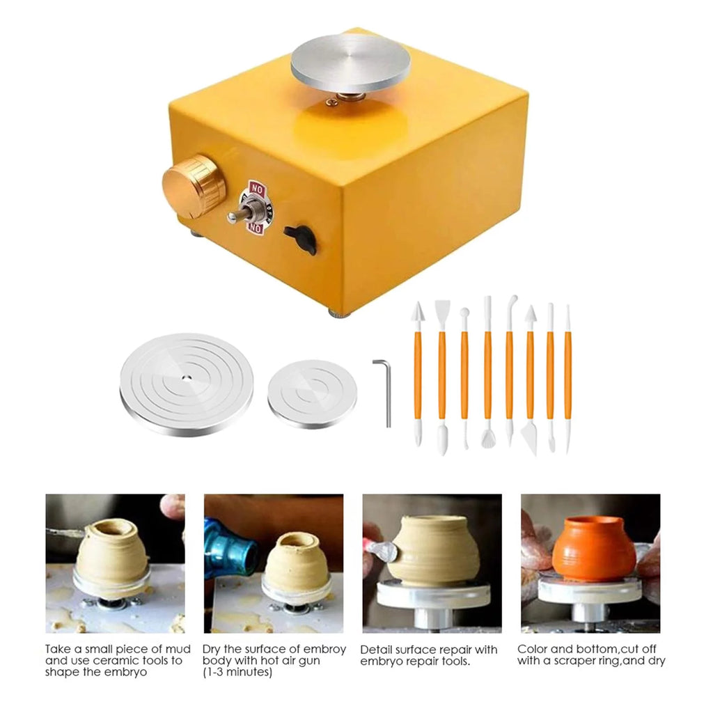 Mini Clay Making Forming Machine with 8 Ceramic Shaping Tools D933