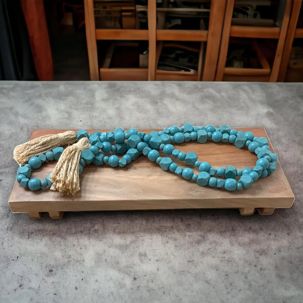 Wooden Bead With Jute Tassels G4413