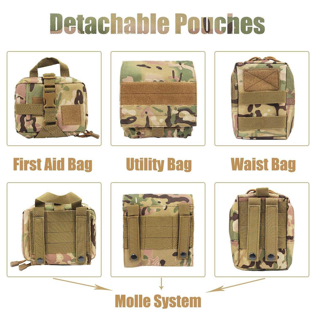 Tactical Dog Harness with Pouches F527683
