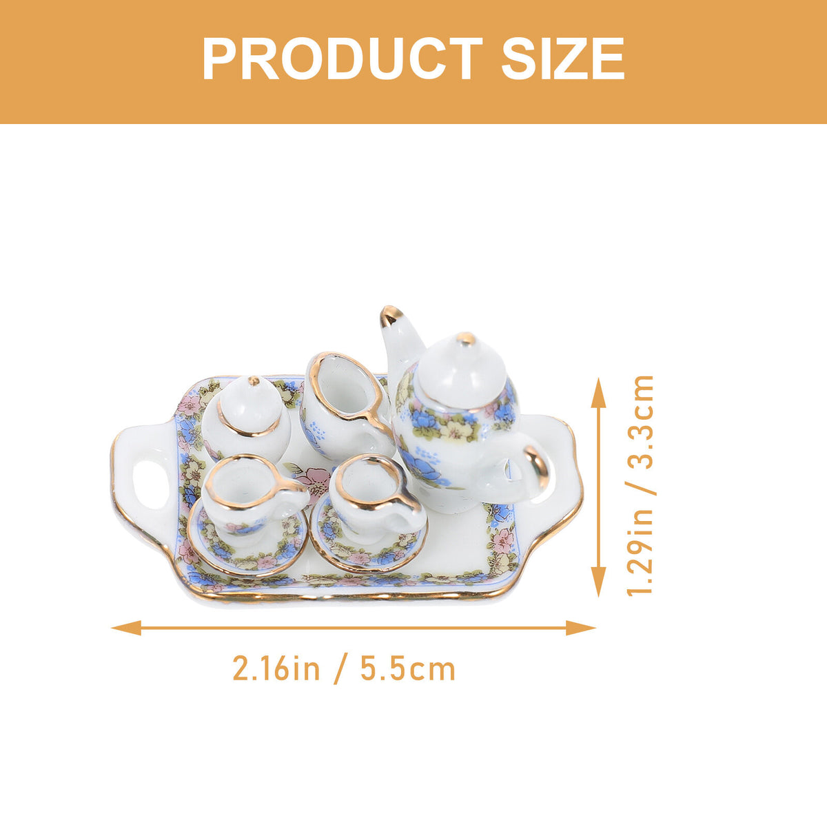 5 Sets Doll House Tea Kitchen Food Accessories Mini Decorative Props Toy Ceramics T882230
