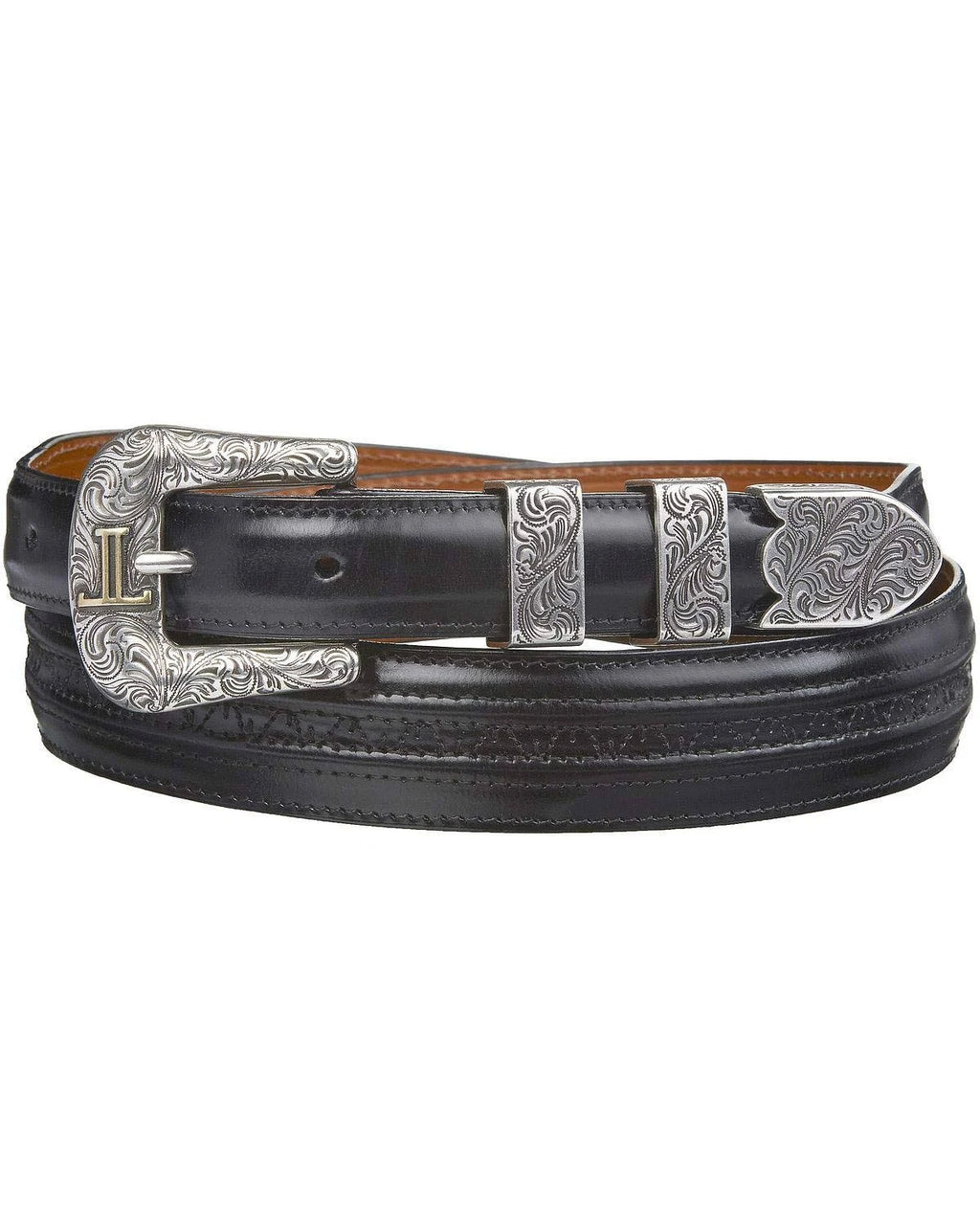 Black Tapered Goat Belt P5760