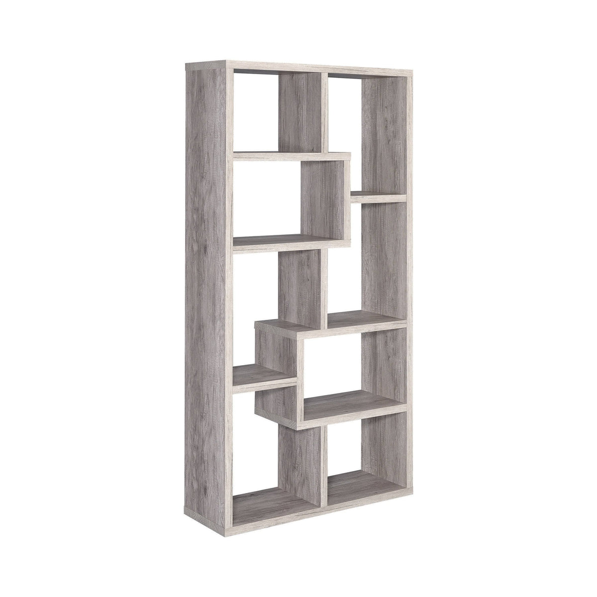 8-Shelf Geometric Bookcase Cappuccino K309
