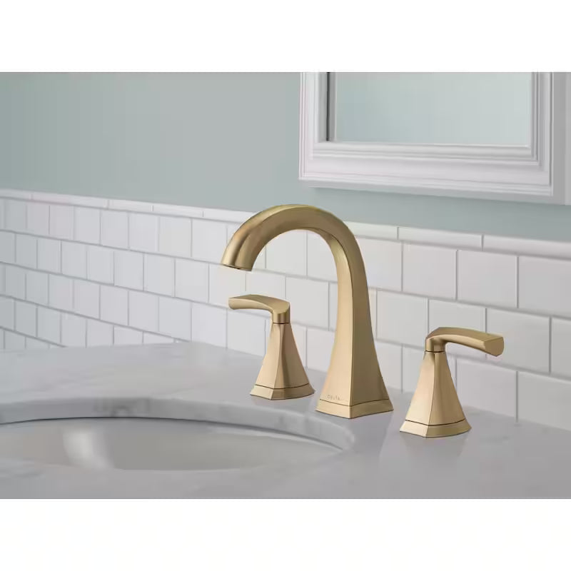 8 in. Widespread Double Handle Bathroom Faucet in Champagne Bronze A633