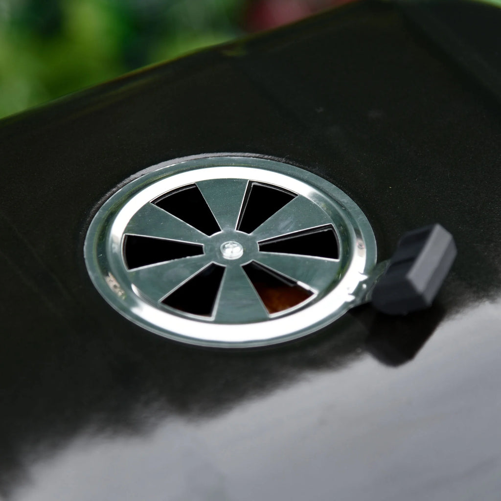 Portable Charcoal Grill, Tabletop Small BBQ Grill, Enamel Coated, Folding Legs, Black R65452