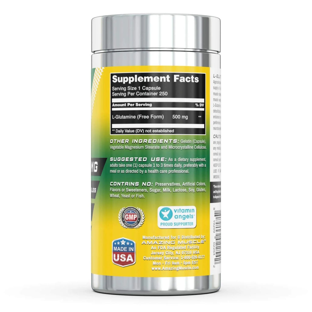L-Glutamine 500 Mg 250 Capsules F2922