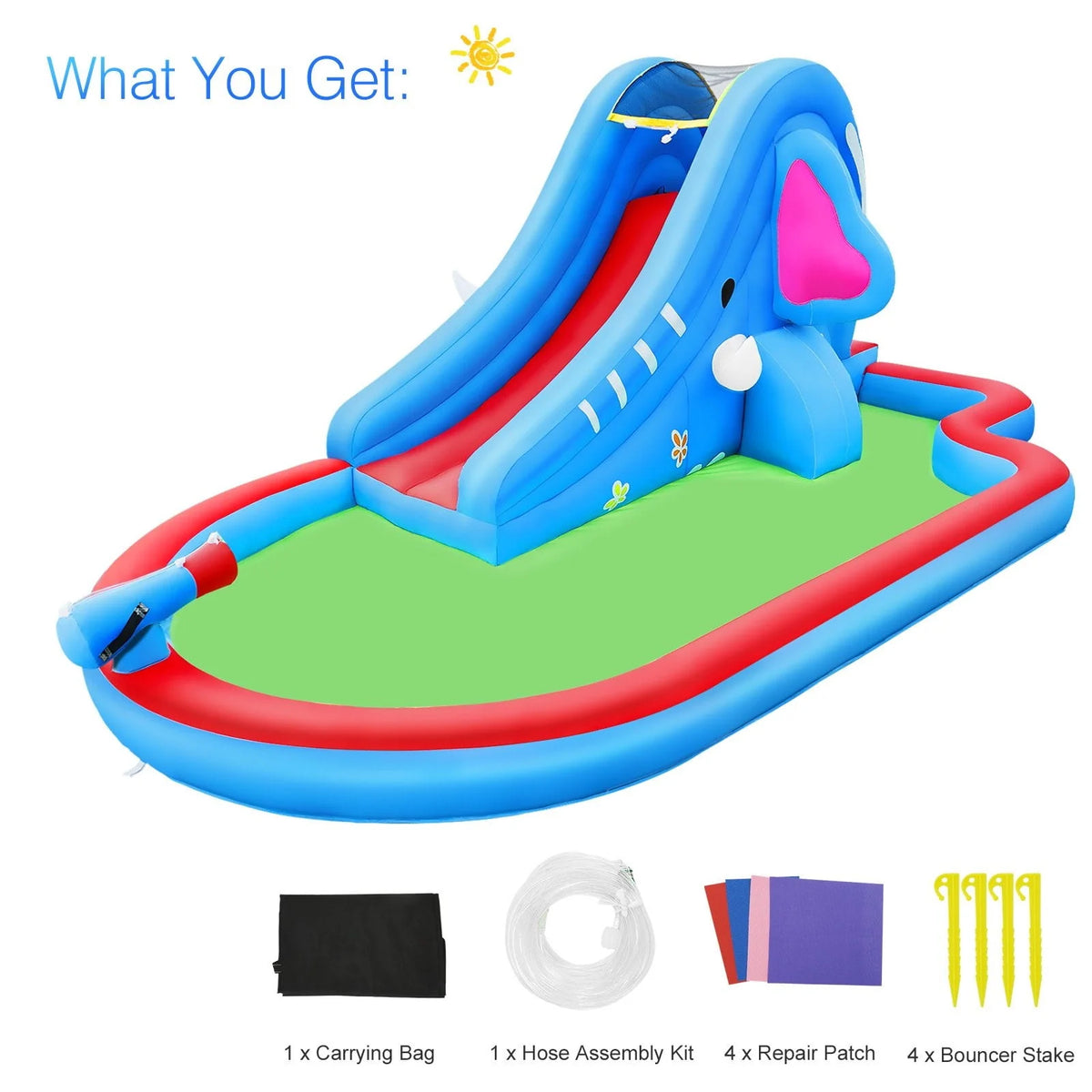 Inflatable Water Slide Kids Pool with Blower H69402