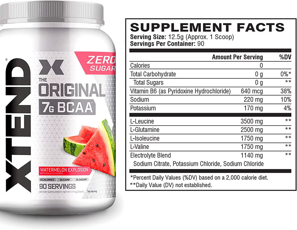 BCAA Powder Watermelon Electrolytes 90 Servings T7472