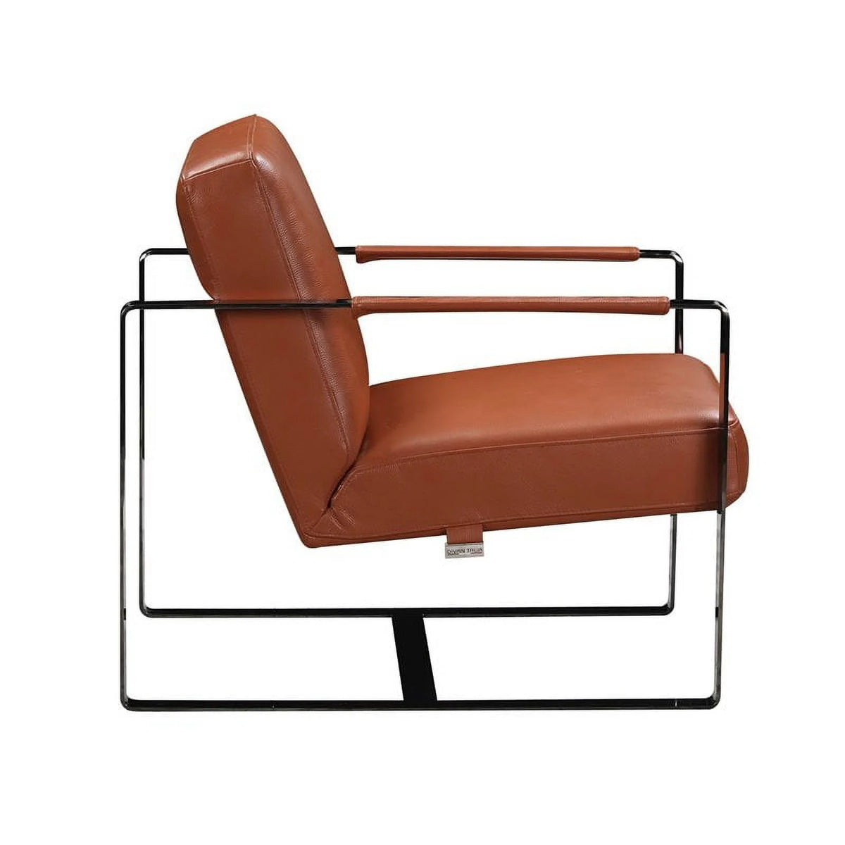 Brown Italian Leather Accent Chair W63562