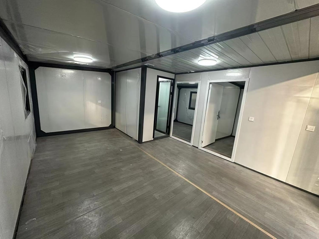 Prefabricated White Expandable Modern Prefab House with 1 Bathroom 1 Living Room and 2 Bedroom R892