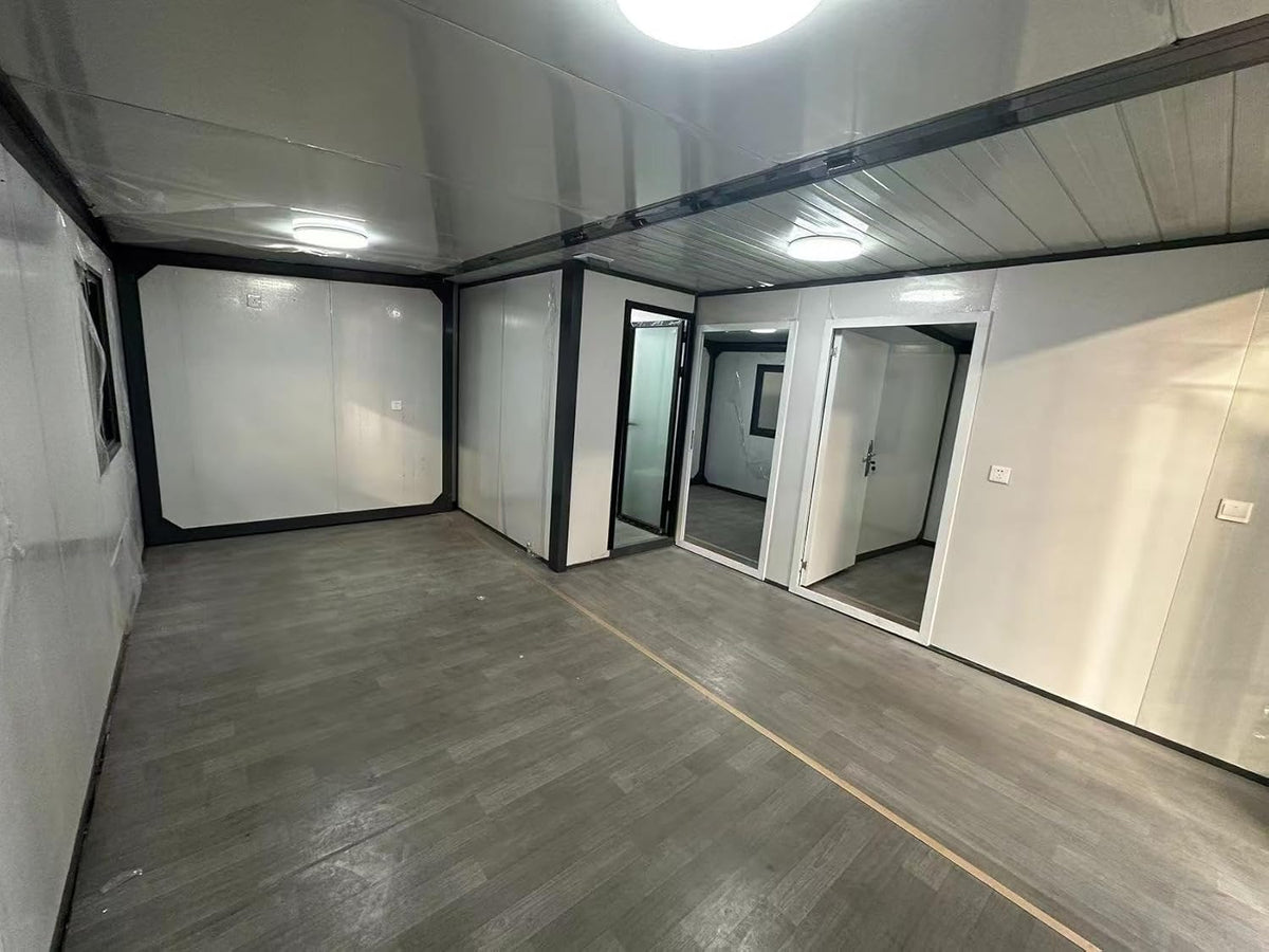 Prefabricated White Expandable Modern Prefab House with 1 Bathroom 1 Living Room and 2 Bedroom R892