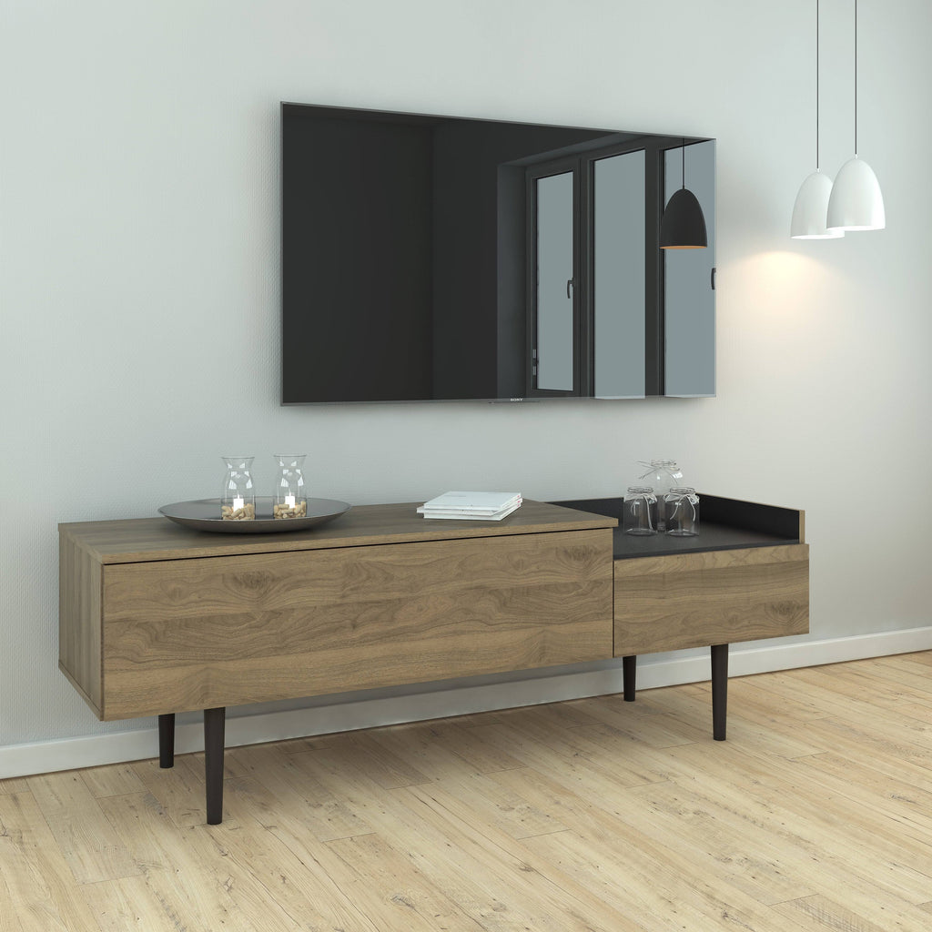 2-Drawer Walnut Black Sideboard K376668