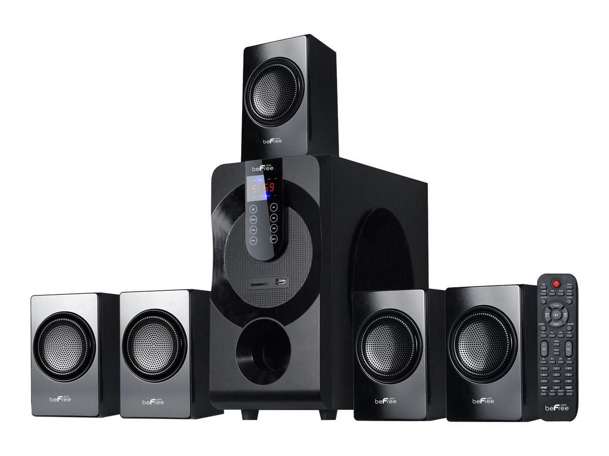 5.1 Channel Surround Sound Bluetooth Speaker System in Black S7242