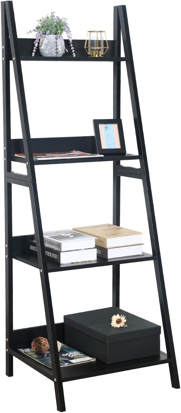 4 Tier Brown Ladder Shelf Bookshelf W907