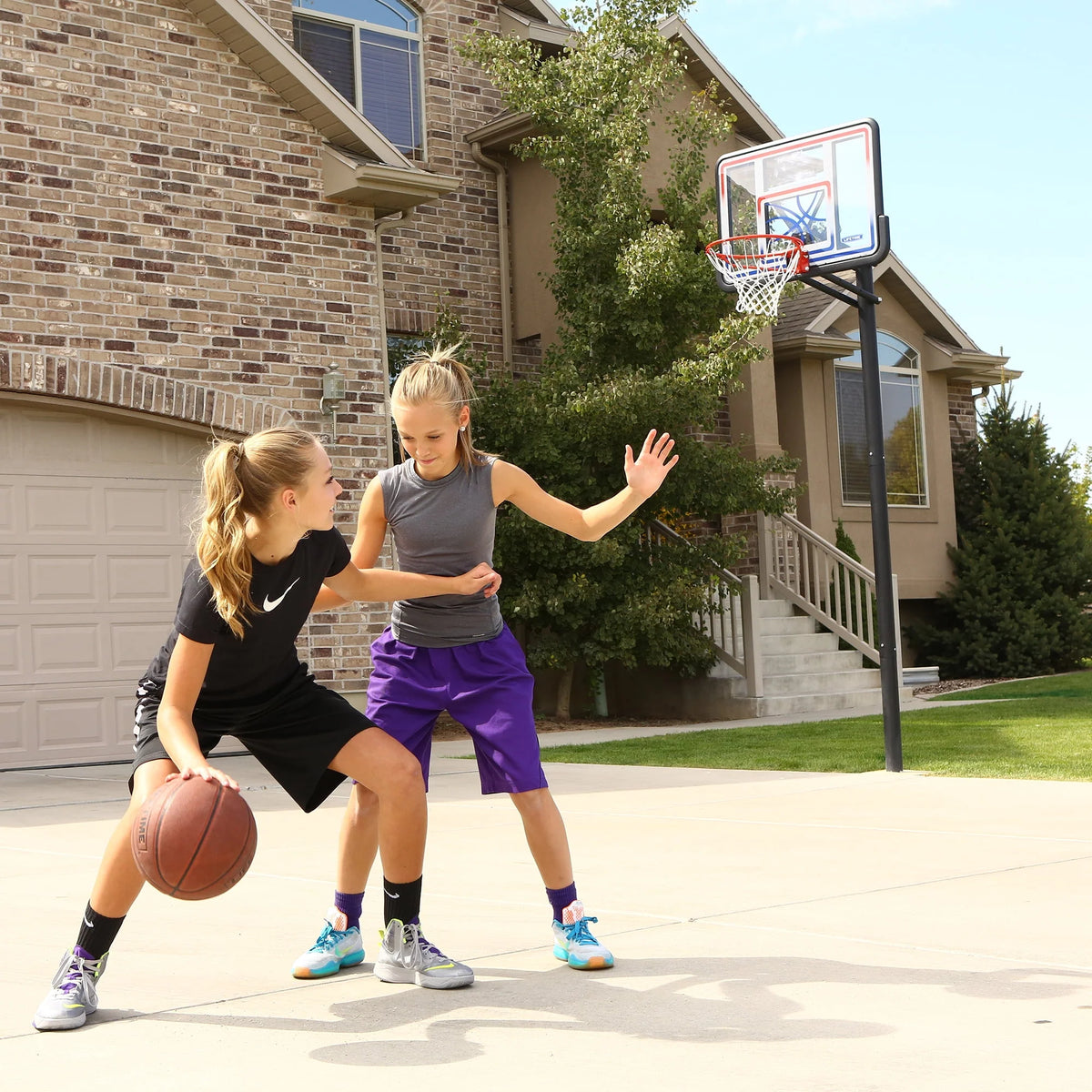 Adjustable Inground Basketball Hoop 44 inch Polycarbonate P373