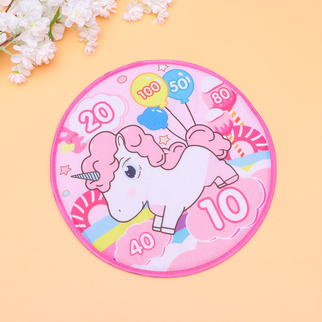 1 Set of Sucker Ball Kids Shooting Sticky Toy Cartoon Round Cloth Dart Board Toy Assorted Color T70906