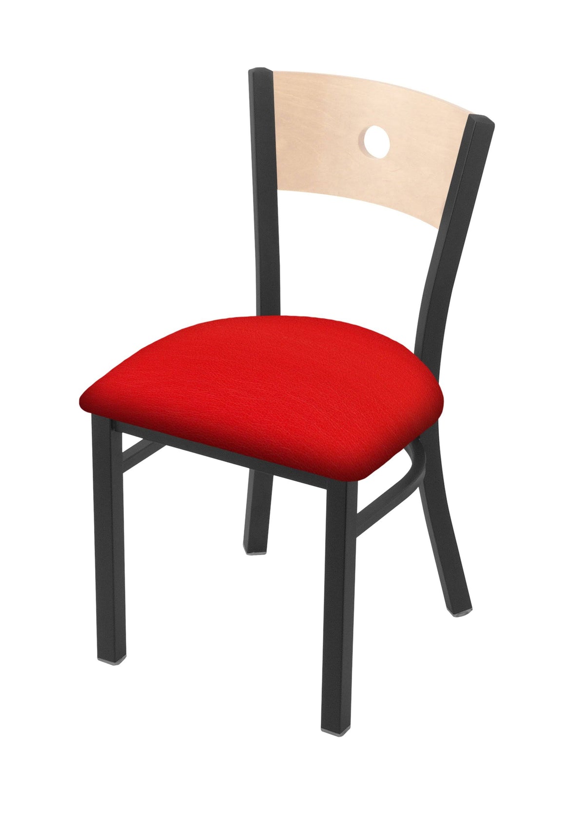 Pewter Finish Beechwood Seat Chair with Natural Maple Back Q830