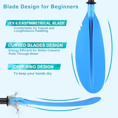 Adjustable Kayak Paddles 4 Pieces with Paddle Leash O6018