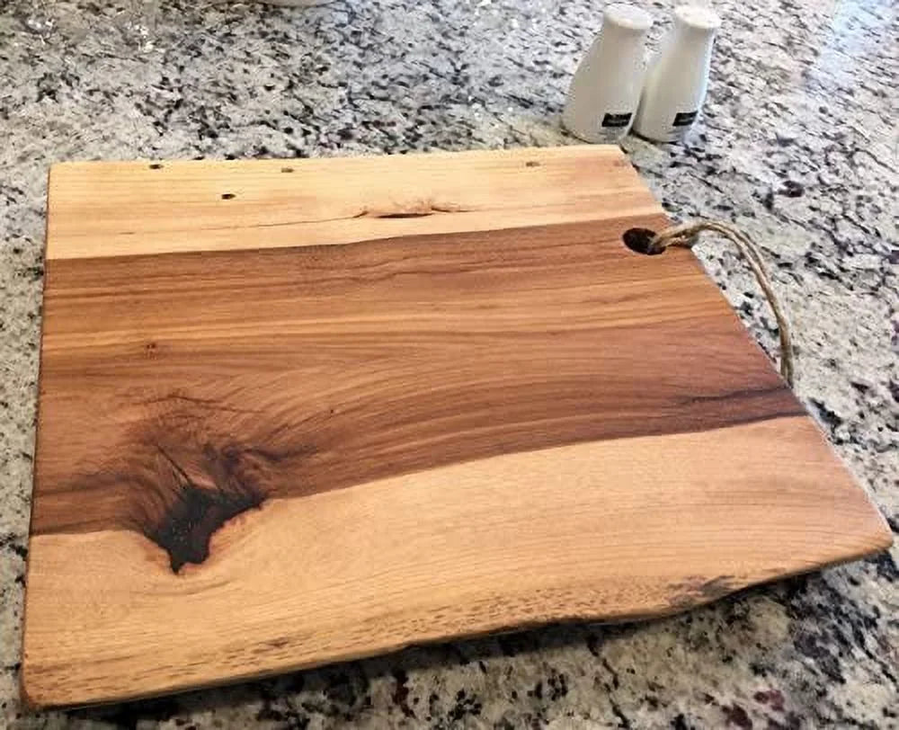 Black Walnut Double Live-Edge Wood Cutting Board 20" x 12.5" H4950