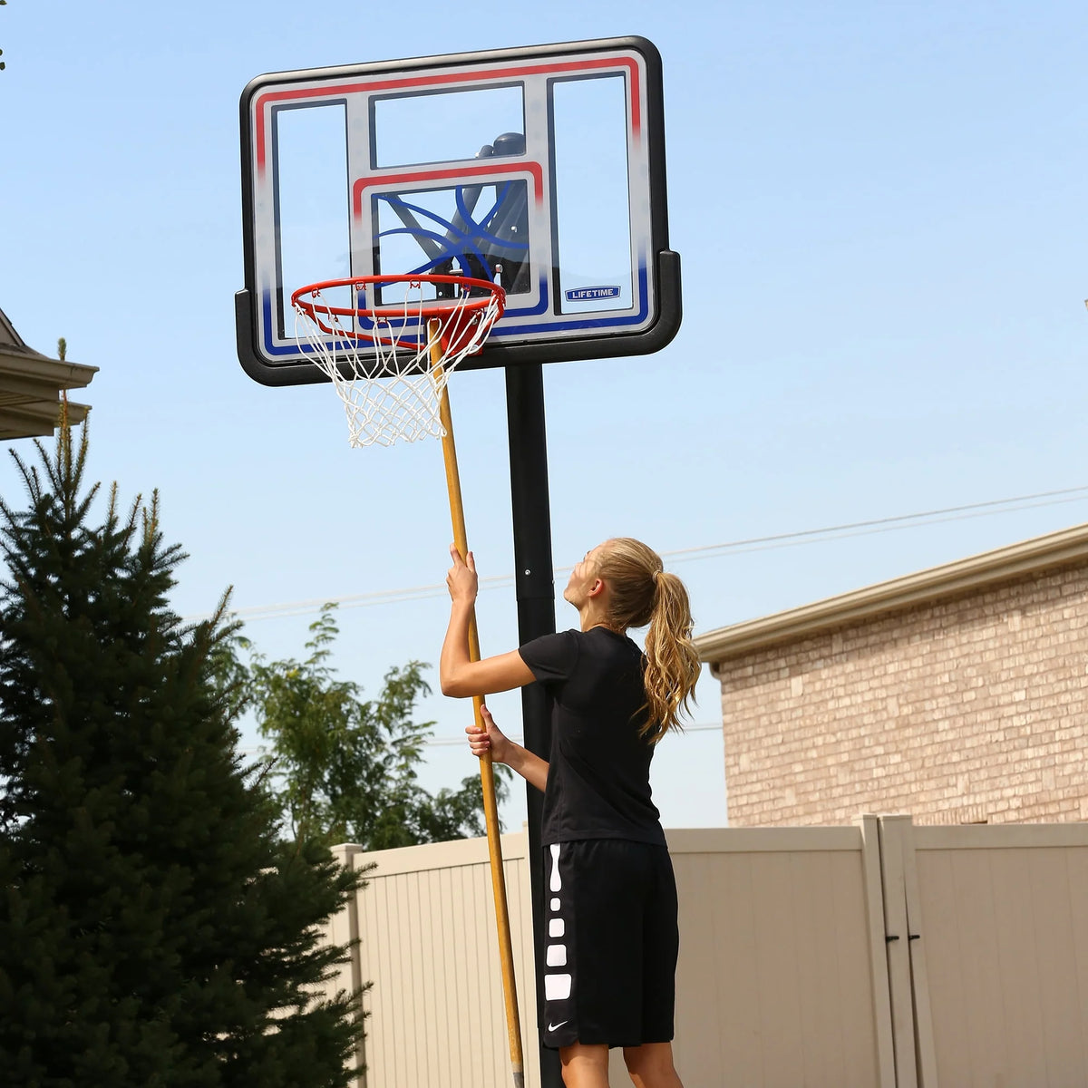 Adjustable Inground Basketball Hoop 44 inch Polycarbonate P373