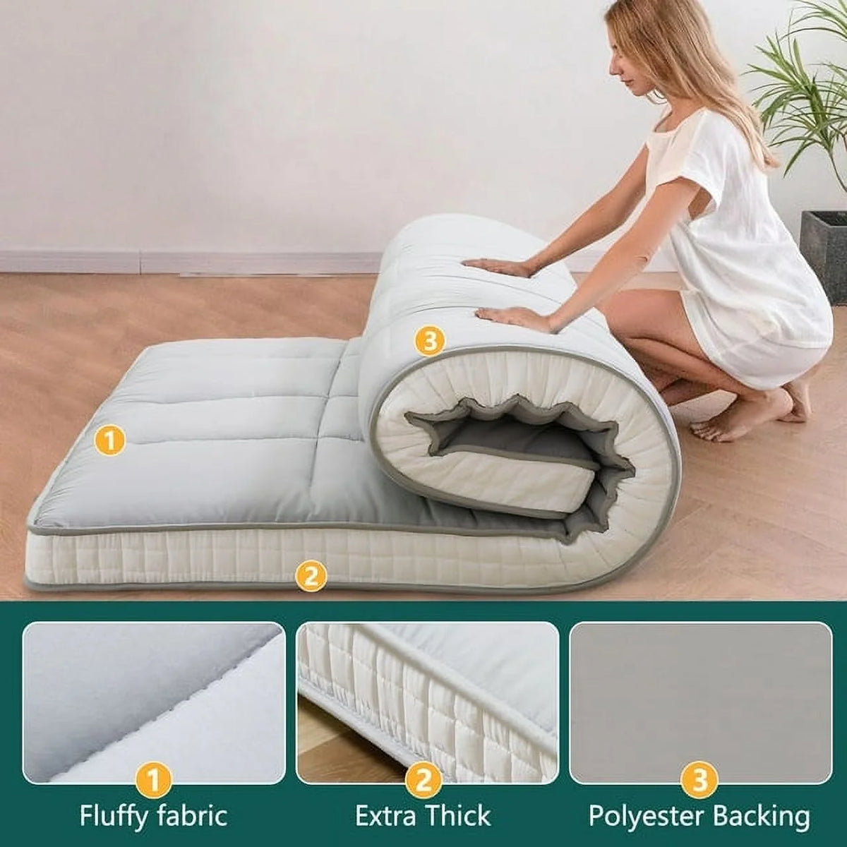 Reversible Sherpa Fleece Foam Floor Mattress K521051