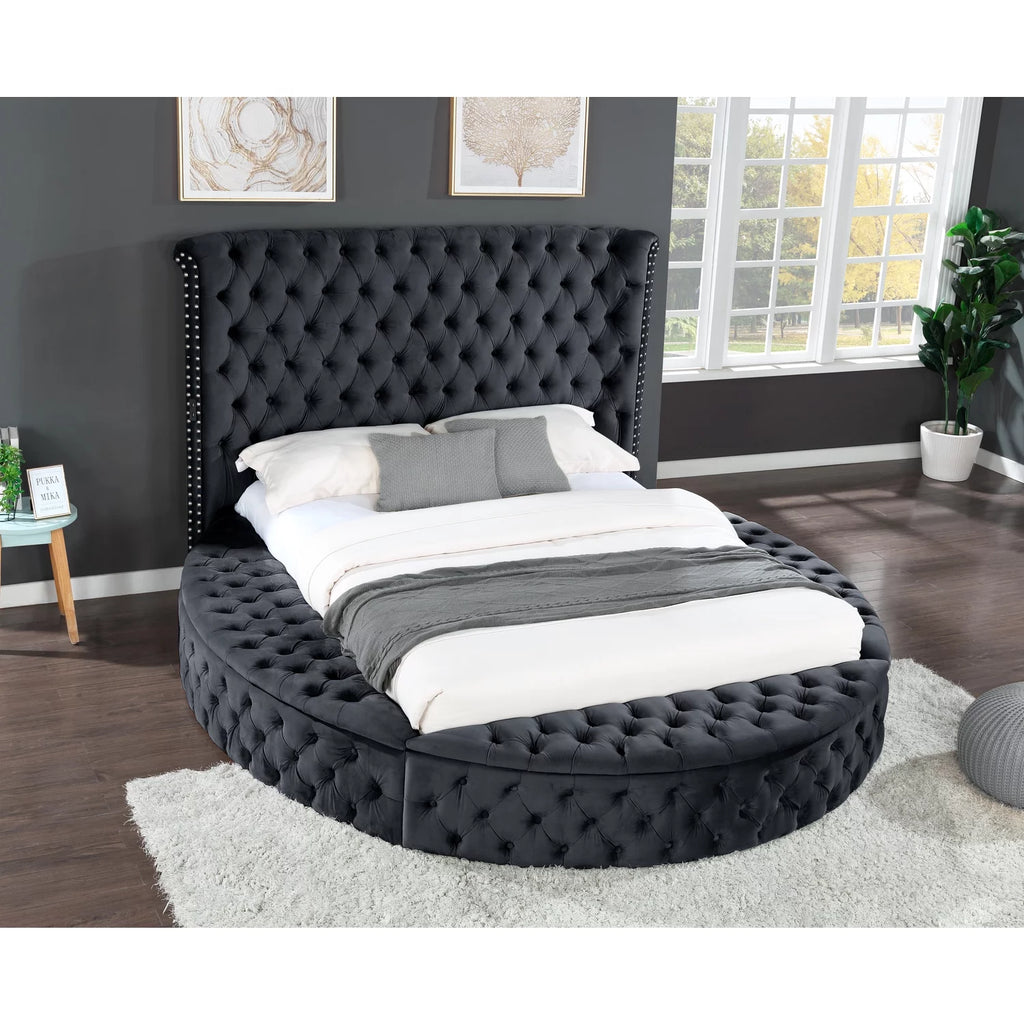 5-Piece Queen Wood Bedroom Set Black V990